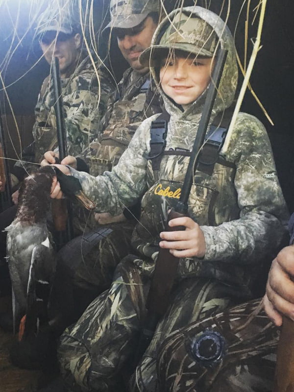 Young hunters in the waterfowl blind in western Nebraska | Double A Outfitting